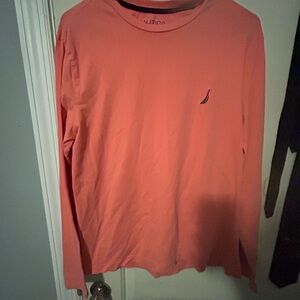 Nautica Men's Bright Coral Long Sleeve Tee